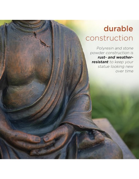Alpine Corporation 15" Tall Indoor/Outdoor Meditating Buddha Statuary Décor Alpine Corporation 15" Tall Indoor/Outdoor Meditating Buddha Statuary Décor
