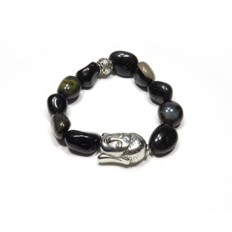 Black Agate Buddha Bracelet Black Agate Buddha Bracelet