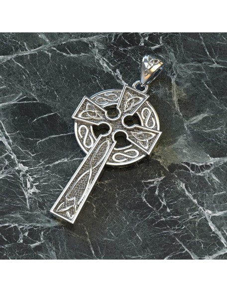 Men's XL 925 Sterling Silver Irish Celtic Knot Cross Antique Finish Pendant Men's XL 925 Sterling Silver Irish Celtic Knot Cross Antique Finish Pendant