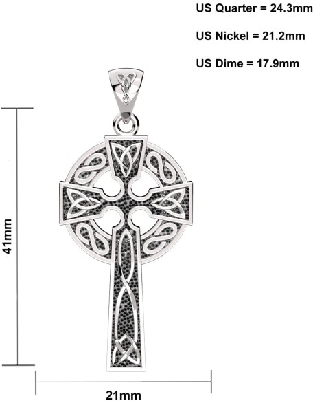 Men's XL 925 Sterling Silver Irish Celtic Knot Cross Antique Finish Pendant Men's XL 925 Sterling Silver Irish Celtic Knot Cross Antique Finish Pendant