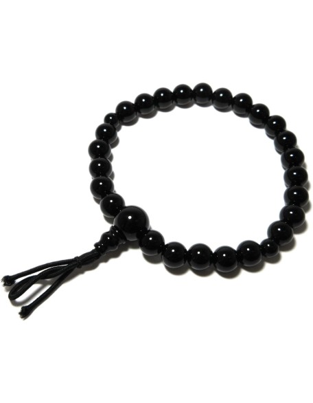 Black Onyx Japanese Juzu Bracelet Rosary Prayer beads Handmade in Kyoto UDA54 Black Onyx Japanese Juzu Bracelet Rosary Prayer beads Handmade in Kyoto UDA54