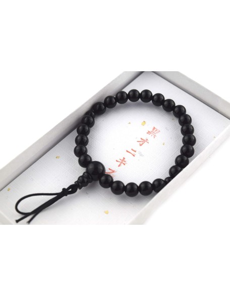 Black Onyx Japanese Juzu Bracelet Rosary Prayer beads Handmade in Kyoto UDA54 Black Onyx Japanese Juzu Bracelet Rosary Prayer beads Handmade in Kyoto UDA54