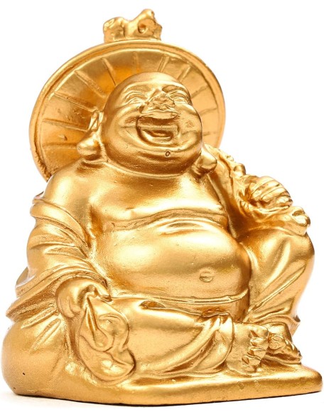 Feng Shui 2'' Golden Resin Laughing Buddha Statue Figurines Set of 6 BS019 Feng Shui 2'' Golden Resin Laughing Buddha Statue Figurines Set of 6 BS019