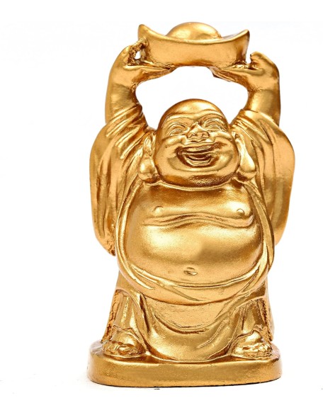 Feng Shui 2'' Golden Resin Laughing Buddha Statue Figurines Set of 6 BS019 Feng Shui 2'' Golden Resin Laughing Buddha Statue Figurines Set of 6 BS019