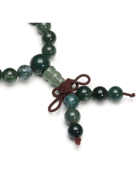 108 Mala Beads Bracelet 6mm 8mm Natural Indian Agate/Green Moss Agate Gemstone Healing Crystal Stone Beaded Bracelet Hand Knotted Prayer Mala Beads Necklace for Yoga Meditation Balance 108 Mala Beads Bracelet 6mm 8mm Natural Indian Agate/Green Moss Agate Gemstone Healing Crystal Stone Beaded Bracelet Hand Knotted Prayer Mala Beads Necklace for Yoga Meditation Balance
