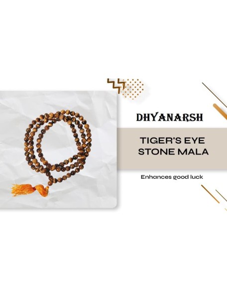 Tiger eye Stone mala/necklace of 8mm 108 +1 Beads for Unisex fashion and prayer Tiger eye Stone mala/necklace of 8mm 108 +1 Beads for Unisex fashion and prayer