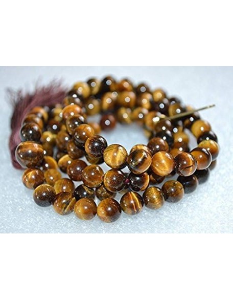 Tiger eye Stone mala/necklace of 8mm 108 +1 Beads for Unisex fashion and prayer Tiger eye Stone mala/necklace of 8mm 108 +1 Beads for Unisex fashion and prayer