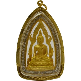 Thai Jewelry Amulet Thailand Buddha Amulet Necklace Phra Puddha Chinnaraj Buddhist Pendant Rich Happy Life