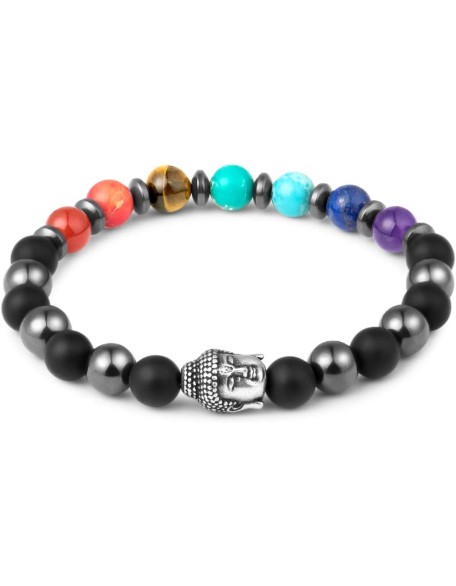 Buddha 7 Chakra Bracelet, Natural Crystals Stones Beaded Bracelet, Meditation Prayer Protection Jewelry Gift, Unisex Buddha 7 Chakra Bracelet, Natural Crystals Stones Beaded Bracelet, Meditation Prayer Protection Jewelry Gift, Unisex