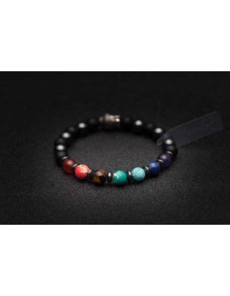 Buddha 7 Chakra Bracelet, Natural Crystals Stones Beaded Bracelet, Meditation Prayer Protection Jewelry Gift, Unisex Buddha 7 Chakra Bracelet, Natural Crystals Stones Beaded Bracelet, Meditation Prayer Protection Jewelry Gift, Unisex