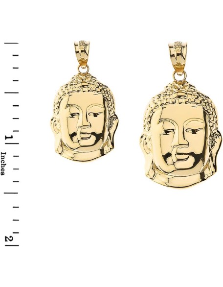 Gold Textured Zen Buddha Head Yoga Buddhism Protection Amulet Necklace Pendant (Small - 1.0") Gold Textured Zen Buddha Head Yoga Buddhism Protection Amulet Necklace Pendant (Small - 1.0")