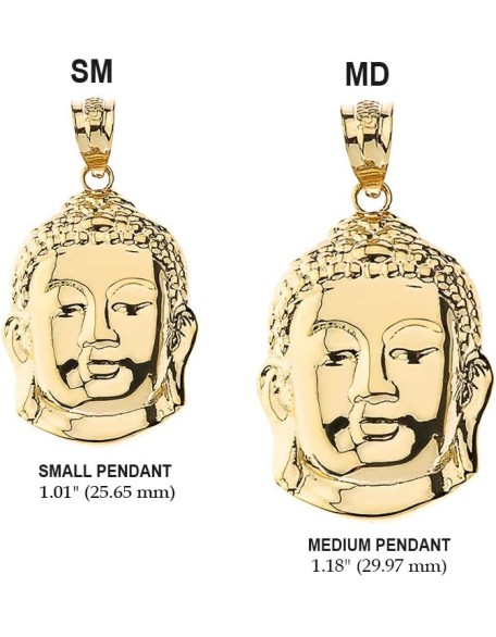 Gold Textured Zen Buddha Head Yoga Buddhism Protection Amulet Necklace Pendant (Small - 1.0") Gold Textured Zen Buddha Head Yoga Buddhism Protection Amulet Necklace Pendant (Small - 1.0")