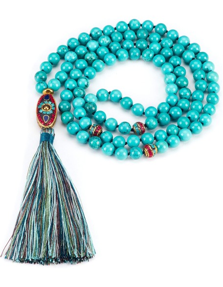 Cherry Tree Collection Mala Necklace | 108 Hand-Knotted 8mm Gemstone Round Beads, Tibetan Guru and Counter Beads, and Tassel | Meditation, Buddhist Prayer, Healing Cherry Tree Collection Mala Necklace | 108 Hand-Knotted 8mm Gemstone Round Beads, Tibetan Guru and Counter Beads, and Tassel | Meditation, Buddhist Prayer, Healing