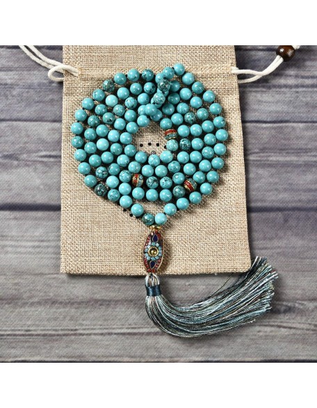 Cherry Tree Collection Mala Necklace | 108 Hand-Knotted 8mm Gemstone Round Beads, Tibetan Guru and Counter Beads, and Tassel | Meditation, Buddhist Prayer, Healing Cherry Tree Collection Mala Necklace | 108 Hand-Knotted 8mm Gemstone Round Beads, Tibetan Guru and Counter Beads, and Tassel | Meditation, Buddhist Prayer, Healing