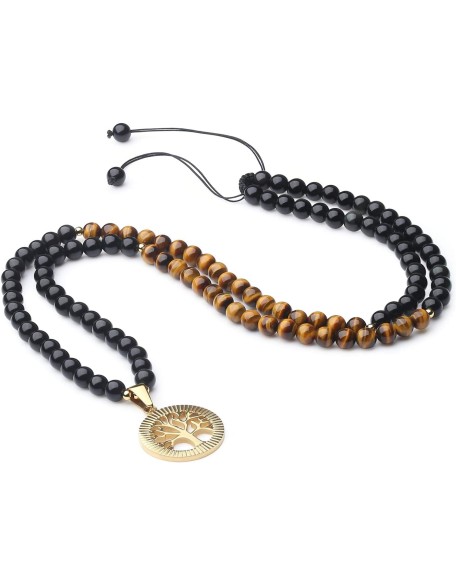 Tree of Life Pendant 108 Beads Japa Mala Necklace Tree of Life Pendant 108 Beads Japa Mala Necklace