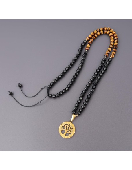 Tree of Life Pendant 108 Beads Japa Mala Necklace Tree of Life Pendant 108 Beads Japa Mala Necklace