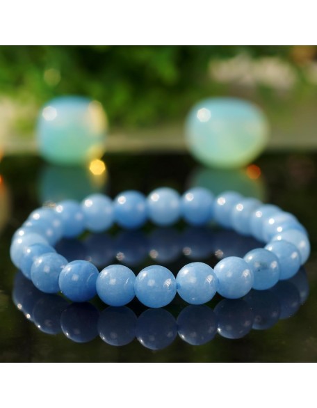 Soothing Bracelet - Natural Aquamarine bracelet - Bring Positive Energy - Peace - Youthfulness Bracelet - Crystal Stone Bracelet for Everlasting Joy