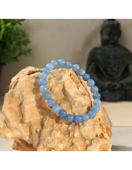 Soothing Bracelet - Natural Aquamarine bracelet - Bring Positive Energy - Peace - Youthfulness Bracelet - Crystal Stone Bracelet for Everlasting Joy