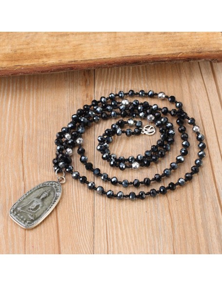 Buddha Pendant Necklaces Natural Stone Beaded Necklaces Handmade Long Chain Strands Necklaces Jewelry for Women (Brown C) Buddha Pendant Necklaces Natural Stone Beaded Necklaces Handmade Long Chain Strands Necklaces Jewelry for Women (Brown C)