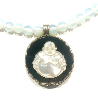 Carved Buddha Necklace, Onyx Buddha Necklace, Tibetan Buddhist Necklace, Opalite Buddha Nepal Necklace, Handmade by AnnaArt72 Carved Buddha Necklace, Onyx Buddha Necklace, Tibetan Buddhist Necklace, Opalite Buddha Nepal Necklace, Handmade by AnnaArt72