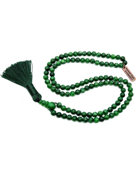 Gemstone Mala Beads Necklace Bead Sizes 6,8,10mm Mala Bracelet, Buddha Necklace, Blessed & Energized Handmade 108+1 Prayer Beads, Comes w/Velvet Pouch (Green Jade, 6 mm) Gemstone Mala Beads Necklace Bead Sizes 6,8,10mm Mala Bracelet, Buddha Necklace, Blessed & Energized Handmade 108+1 Prayer Beads, Comes w/Velvet Pouch (Green Jade, 6 mm)