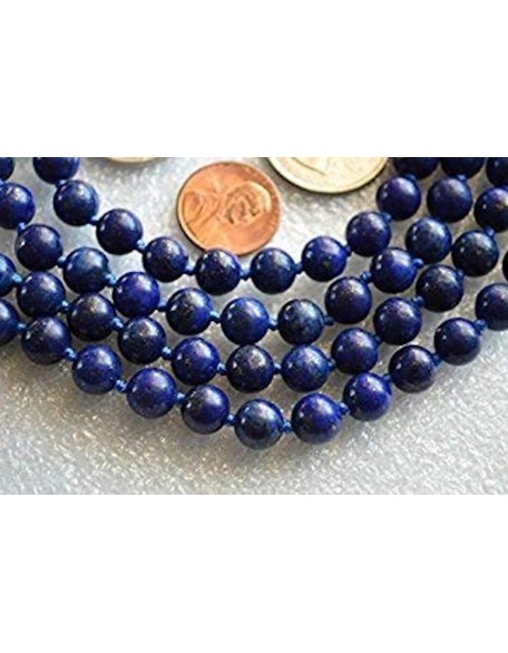 Hand Knotted Lapis Lazuli Mala Necklace - 6mm Bead Size - Birthstone Sagittarius Sun Sign - Astrological Sign Pisces - Third Eye Chakra Hand Knotted Lapis Lazuli Mala Necklace - 6mm Bead Size - Birthstone Sagittarius Sun Sign - Astrological Sign Pisces - Third Eye Chakra
