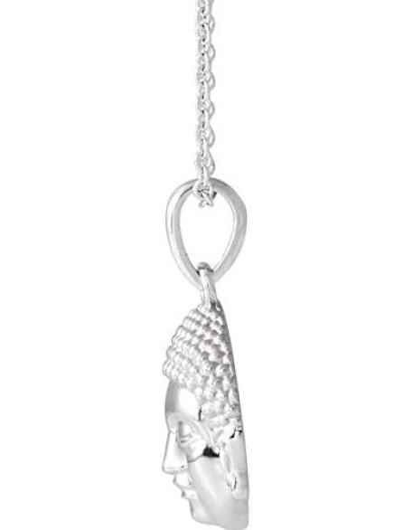Sterling Silver 14.7x10.5 mm Meditation Buddha 16-18" Necklace Buddha Necklace or Pendant Sterling Silver 14.7x10.5 mm Meditation Buddha 16-18" Necklace Buddha Necklace or Pendant