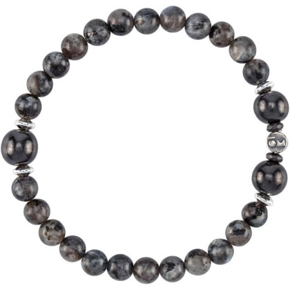 Serenity Sterling Silver Mala Beads Bracelet – Black Labradorite for Wisdom – Handmade in North Carolina