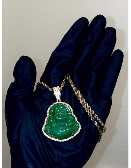 Iced Laughing Buddha Green Jade Pendant Necklace Rope Chain Genuine Certified Grade A Jadeite Jade Hand Crafted, Jade Neckalce, 14k Gold Filled Laughing Jade Buddha Necklace, Jade Medallion Iced Laughing Buddha Green Jade Pendant Necklace Rope Chain Genuine Certified Grade A Jadeite Jade Hand Crafted, Jade Neckalce, 14k Gold Filled Laughing Jade Buddha Necklace, Jade Medallion