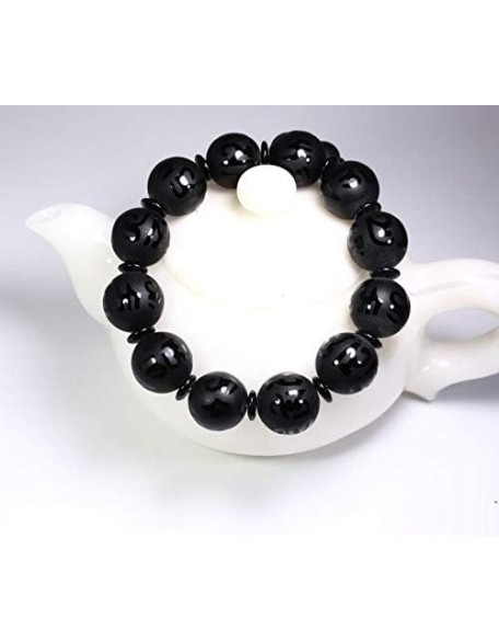 Natural Black Agate om mani Padme hum Men Women Buddha Bracelet Jewelry Natural Black Agate om mani Padme hum Men Women Buddha Bracelet Jewelry