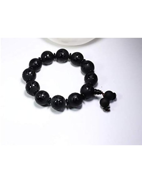 Natural Black Agate om mani Padme hum Men Women Buddha Bracelet Jewelry Natural Black Agate om mani Padme hum Men Women Buddha Bracelet Jewelry