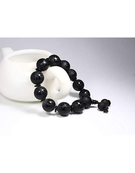 Natural Black Agate om mani Padme hum Men Women Buddha Bracelet Jewelry Natural Black Agate om mani Padme hum Men Women Buddha Bracelet Jewelry