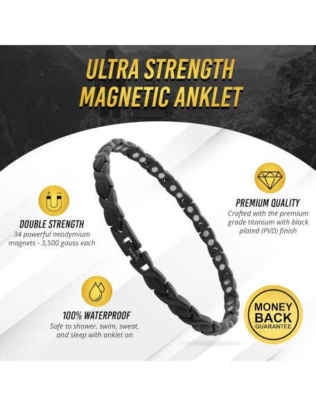 Ultra Strength Magnetic Anklet for Women - Magnetic Anklets - Titanium Ankle Bracelets for Women Ultra Strength Magnetic Anklet for Women - Magnetic Anklets - Titanium Ankle Bracelets for Women