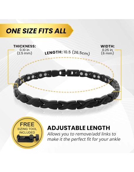 Ultra Strength Magnetic Anklet for Women - Magnetic Anklets - Titanium Ankle Bracelets for Women Ultra Strength Magnetic Anklet for Women - Magnetic Anklets - Titanium Ankle Bracelets for Women