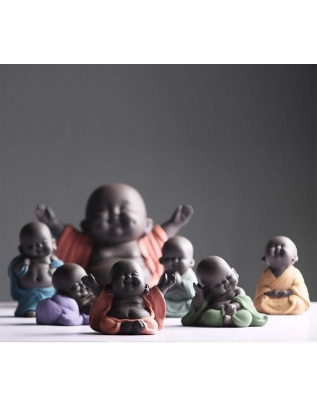 Ceramic Laughing Buddha Statue Maitreya Happy Buddha Statue Little Cute Baby Monk Figurine Buddha Figurines Home Decor Creative Crafts Dolls Ornaments Gift Delicate Ceramic Arts and Crafts (Purple) Ceramic Laughing Buddha Statue Maitreya Happy Buddha Statue Little Cute Baby Monk Figurine Buddha Figurines Home Decor Creative Crafts Dolls Ornaments Gift Delicate Ceramic Arts and Crafts (Purple)