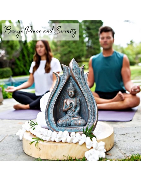 Buddha Statues for Home. 13" Buddha Statue in Cave (Touch The Earth) Collectibles and Figurines, Meditation Decor, Spiritual Living Room Decor, Yoga Zen Decor, Hindu and East Asian Decor Buddha Statues for Home. 13" Buddha Statue in Cave (Touch The Earth) Collectibles and Figurines, Meditation Decor, Spiritual Living Room Decor, Yoga Zen Decor, Hindu and East Asian Decor