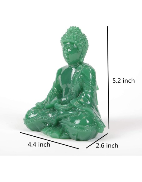 Meditative Seated Buddha Statue - Thai Sitting Buddha Figurine - Manmade Jade Praying Buddha Sculpture for Home Outdoor Decoration Meditative Seated Buddha Statue - Thai Sitting Buddha Figurine - Manmade Jade Praying Buddha Sculpture for Home Outdoor Decoration