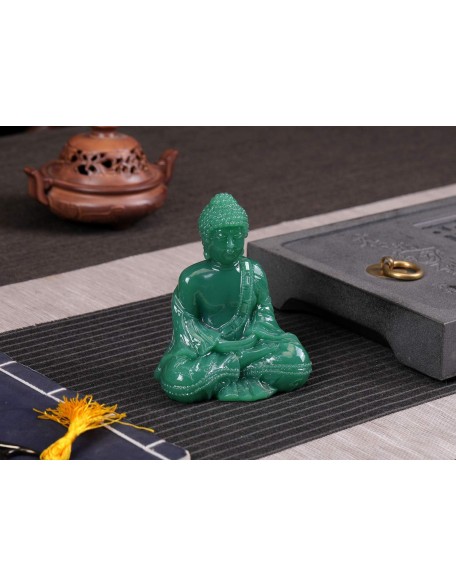 Meditative Seated Buddha Statue - Thai Sitting Buddha Figurine - Manmade Jade Praying Buddha Sculpture for Home Outdoor Decoration Meditative Seated Buddha Statue - Thai Sitting Buddha Figurine - Manmade Jade Praying Buddha Sculpture for Home Outdoor Decoration