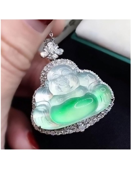 crystal necklaces jewellery for women Necklace Pendant Green Jade Buddha Pendant Laughing Buddha Statue Silver Chain Necklace Pendant/Laughing Buddha Jade Pendant Necklace crystal necklaces jewellery for women Necklace Pendant Green Jade Buddha Pendant Laughing Buddha Statue Silver Chain Necklace Pendant/Laughing Buddha Jade Pendant Necklace