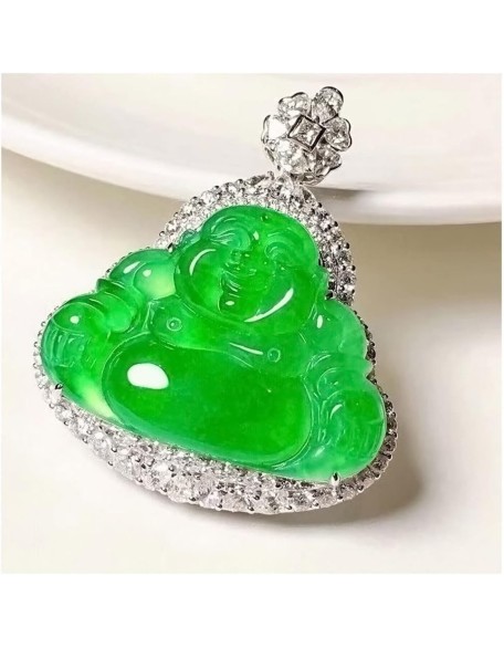 crystal necklaces jewellery for women Necklace Pendant Green Jade Buddha Pendant Laughing Buddha Statue Silver Chain Necklace Pendant/Laughing Buddha Jade Pendant Necklace crystal necklaces jewellery for women Necklace Pendant Green Jade Buddha Pendant Laughing Buddha Statue Silver Chain Necklace Pendant/Laughing Buddha Jade Pendant Necklace