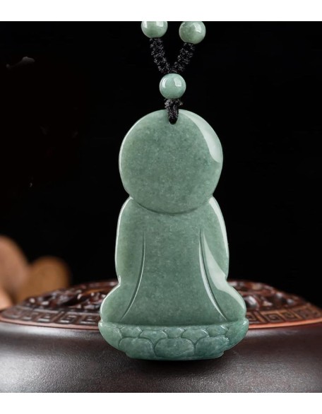 Natural Jadeite 3D Buddha Pendant Necklace Certified Grade A Untreated Burmese Jadeite Jade Hand Carved Shakyamuni Amulet for Men and Women Natural Jadeite 3D Buddha Pendant Necklace Certified Grade A Untreated Burmese Jadeite Jade Hand Carved Shakyamuni Amulet for Men and Women
