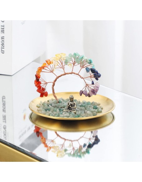7 Chakra Crystal Tree - Buddha Statue Money for Wealth and Luck Yoga Meditation Home Decor Shelf Accents, Living Room Bedroom Office Decoration, Bookshelf Decor, TV Stand 7 Chakra Crystal Tree - Buddha Statue Money for Wealth and Luck Yoga Meditation Home Decor Shelf Accents, Living Room Bedroom Office Decoration, Bookshelf Decor, TV Stand