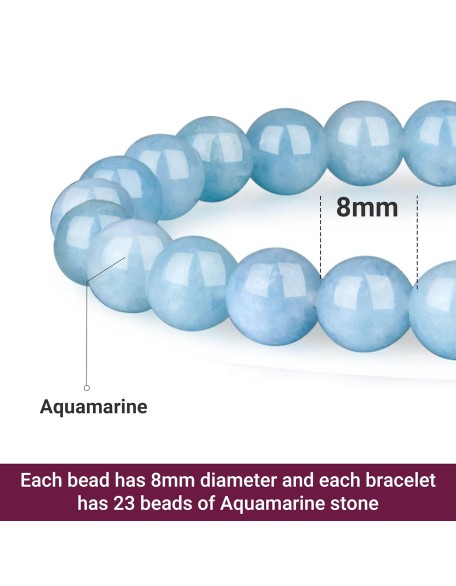 Natural Aquamarine Bracelet - Healing Stone Soothing Bracelet - Bring Positive Energy - Aquamarine Crystal Bracelet for Everlasting Joy Natural Aquamarine Bracelet - Healing Stone Soothing Bracelet - Bring Positive Energy - Aquamarine Crystal Bracelet for Everlasting Joy