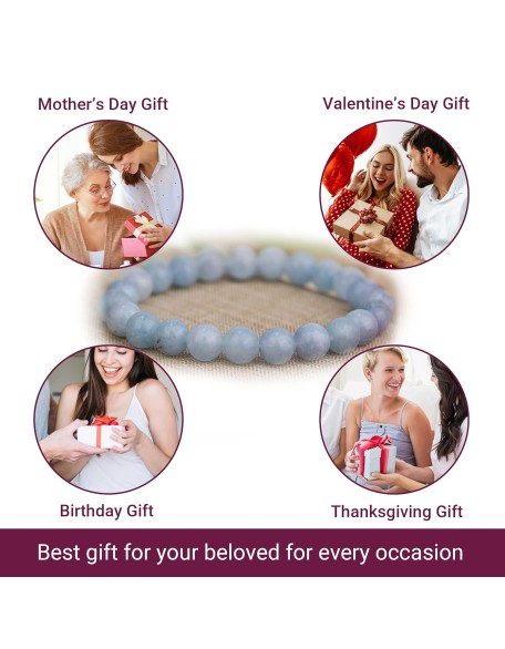 Natural Aquamarine Bracelet - Healing Stone Soothing Bracelet - Bring Positive Energy - Aquamarine Crystal Bracelet for Everlasting Joy Natural Aquamarine Bracelet - Healing Stone Soothing Bracelet - Bring Positive Energy - Aquamarine Crystal Bracelet for Everlasting Joy