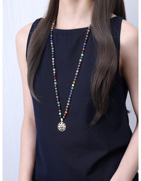6mm Handmade Prayer 108 Mala Stone Beaded Necklace 6mm Handmade Prayer 108 Mala Stone Beaded Necklace