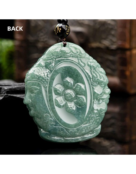 Natural Jade Buddha Necklace Pendant Certified Grade A Untreated Burmese Jadeite Hand Carved Tathagata Amulet for Men and Women Natural Jade Buddha Necklace Pendant Certified Grade A Untreated Burmese Jadeite Hand Carved Tathagata Amulet for Men and Women