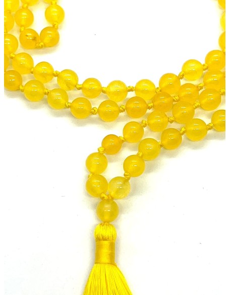 Hand-Knotted Yellow Jade Mala Necklace (8mm, 108 Beads) - Embrace Joy & Abundance - Virgo Birthstone & Solar Plexus Harmony Hand-Knotted Yellow Jade Mala Necklace (8mm, 108 Beads) - Embrace Joy & Abundance - Virgo Birthstone & Solar Plexus Harmony