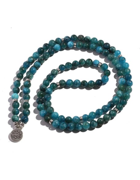 8mm Apatite Beaded Elastic Cord Wrap Bracelet 108 Mala Meditation Prayer Rosary Lotus Buddha OM Charm Jewelry for Men and Women YZ5JM (8mm Apatite-OM) 8mm Apatite Beaded Elastic Cord Wrap Bracelet 108 Mala Meditation Prayer Rosary Lotus Buddha OM Charm Jewelry for Men and Women YZ5JM (8mm Apatite-OM)