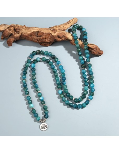 8mm Apatite Beaded Elastic Cord Wrap Bracelet 108 Mala Meditation Prayer Rosary Lotus Buddha OM Charm Jewelry for Men and Women YZ5JM (8mm Apatite-OM) 8mm Apatite Beaded Elastic Cord Wrap Bracelet 108 Mala Meditation Prayer Rosary Lotus Buddha OM Charm Jewelry for Men and Women YZ5JM (8mm Apatite-OM)