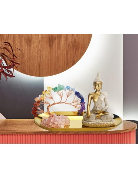 Buddha Statue and Crystal Tree, Yoga Meditation and Zen Decor, Sitting Statue of Sakyamuni in Thailand(4.3 in), for Office, Desktop, Spirit Room Home Decor Buddha Statue and Crystal Tree, Yoga Meditation and Zen Decor, Sitting Statue of Sakyamuni in Thailand(4.3 in), for Office, Desktop, Spirit Room Home Decor